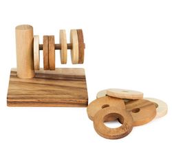 Los anillos insertables horizontal madera natural