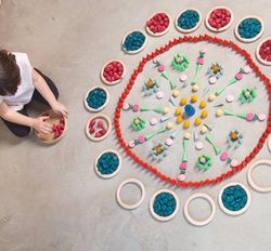 Set Mandala monedas azules