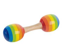 Maracas dobles infantiles de maderas y de colorines