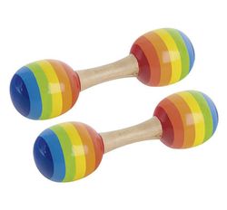 Maracas dobles infantiles de maderas y de colorines