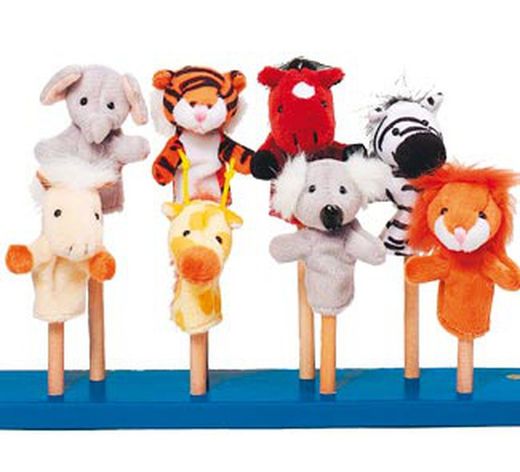 Marionetas de dedo 8 "animales de la selva"