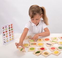 Memo realista las parejas frutas y vegetales