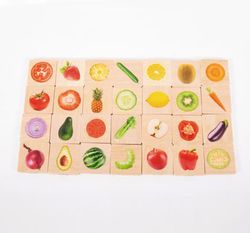 Memo realista las parejas frutas y vegetales
