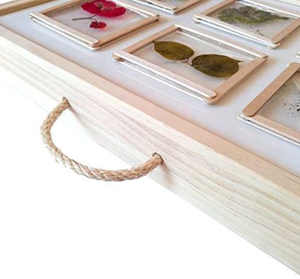 Mesa caja de luz en madera natural