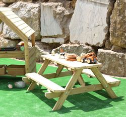 Mesa picnic de exterior de madera  infantil