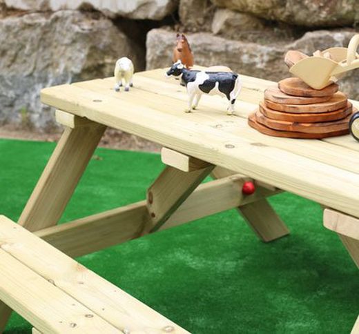 Mesa picnic de exterior de madera  infantil