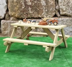 Mesa picnic de exterior de madera  infantil