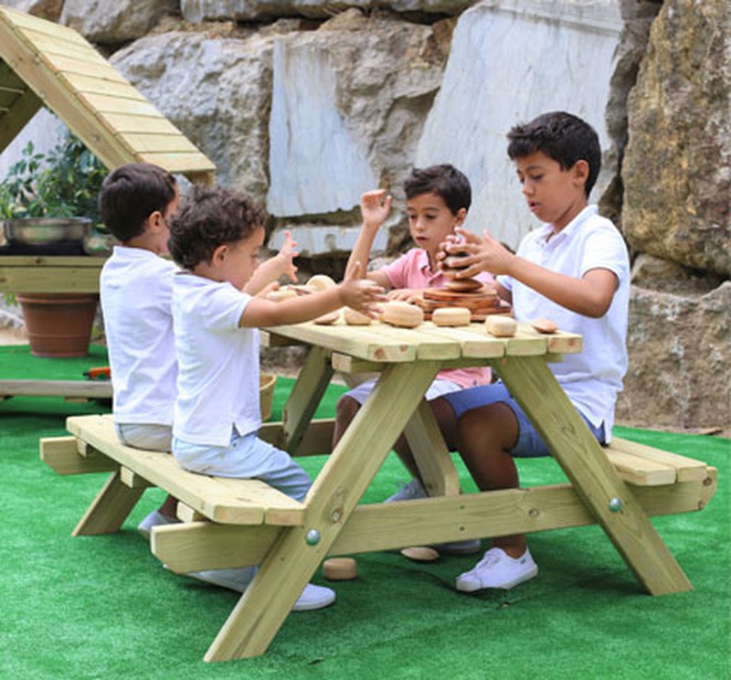 Mesa picnic de exterior de madera infantil — La Tienda De La Familia