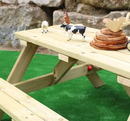 Mesa picnic de exterior de madera  infantil