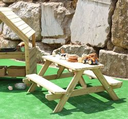 Mesa picnic de exterior de madera  infantil