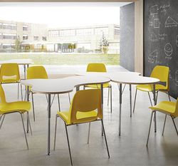 Mesa up & down forma trebol 120 x 100. regulable en altura