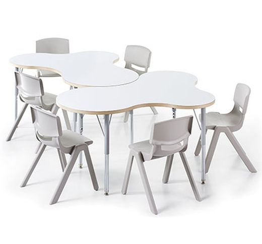 Mesa up & down forma trebol 120 x 100. regulable en altura