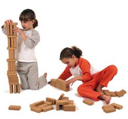 Mini juego de construcción de corcho natural los bloques