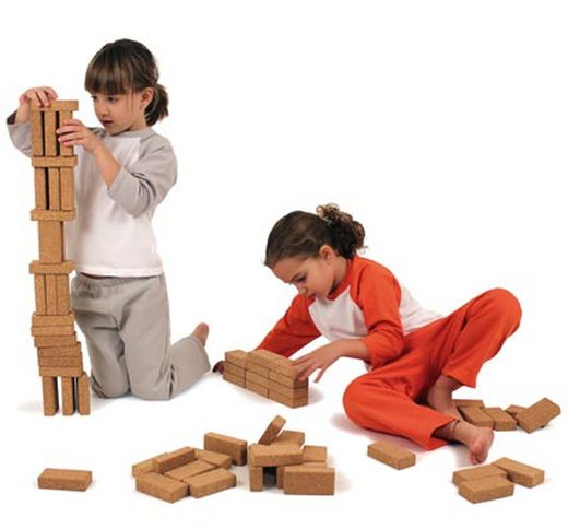 Mini juego de construcción de corcho natural los bloques
