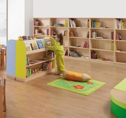 Mueble maxi libreria biblioteca curvo lateral