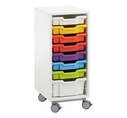 Mueble white 1 columna con 8 cubetas arco iris. (composición foto)