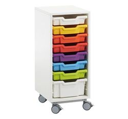 Mueble white 1 columna con 8 cubetas arco iris. (composición foto)