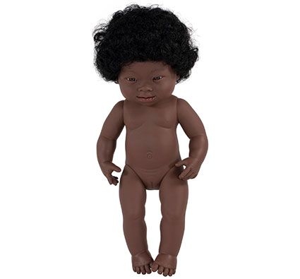 Muñeca africana con síndrome se Down de 38 cm