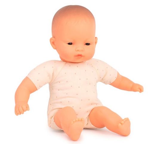 Muñeco bebé asiático con cuerpo blando 32 cm