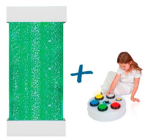 Pared burbujas sensorial y colontrolador de colores con botones
