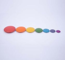 Piedras sensoriales de madera arcoíris