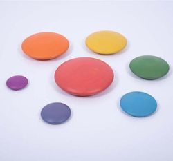 Piedras sensoriales de madera arcoíris