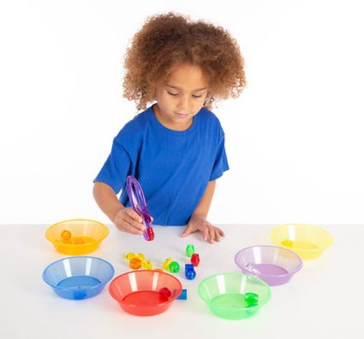 Pinzas de color translúcidas arcoíris