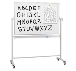 Pizarra blanca con pie y ruedas imantada para rotulador120x90cm