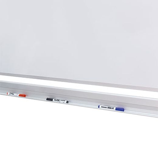 Pizarra blanca con pie y ruedas imantada para rotulador