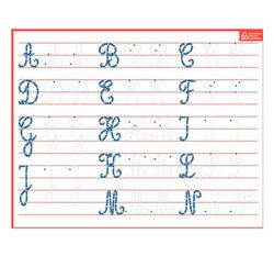 Pizarra de escritura letras mayúsculas cursivas
