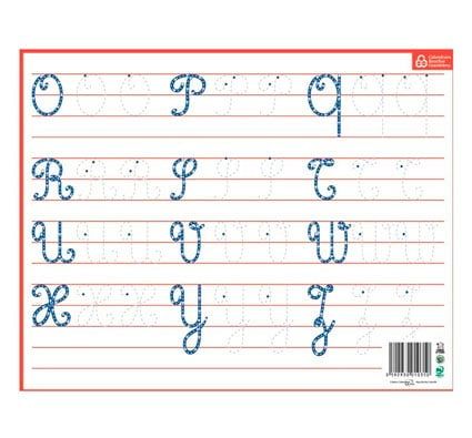 Pizarra de escritura letras mayúsculas cursivas