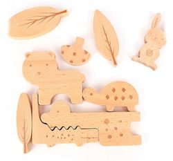Puzzle de madera natural animalitos