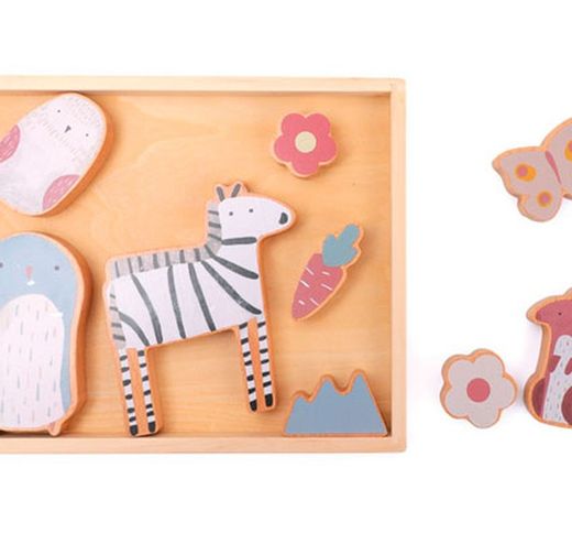 Puzzle rompecabezas de madera los animales