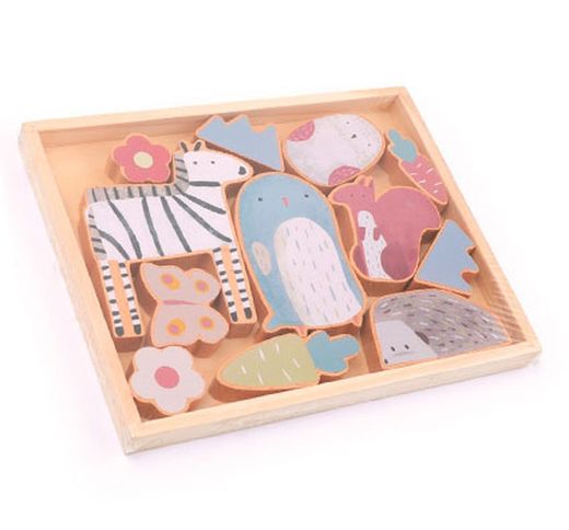 Puzzle rompecabezas de madera los animales
