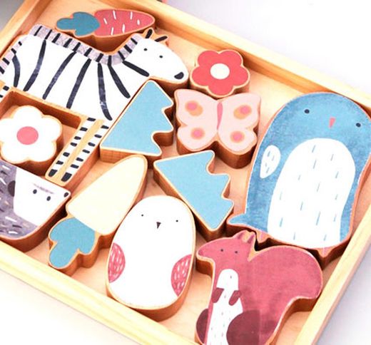 Puzzle rompecabezas de madera los animales