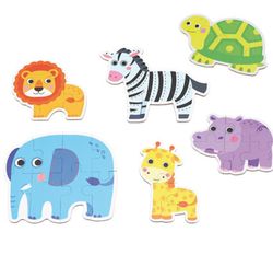 Puzzles progresivo los animales salvajes