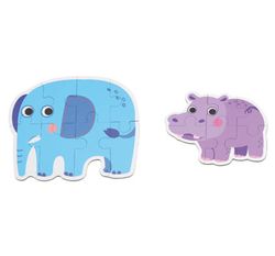 Puzzles progresivo los animales salvajes