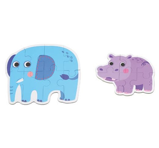 Puzzles progresivo los animales salvajes