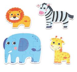 Puzzles progresivo los animales salvajes