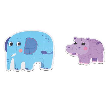 Puzzles progresivo los animales salvajes