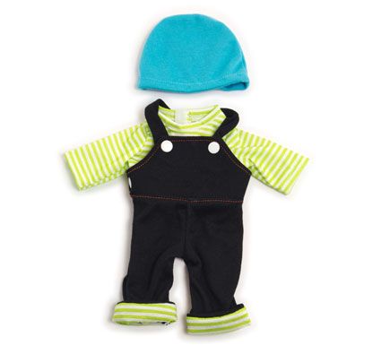 Ropa Conjunto frío peto rayas para muñeco 32 cm