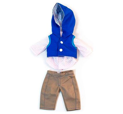 Ropa Pijama invierno turquesa para muñeco 32 cm