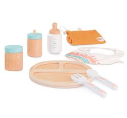 Set de alimentación de madera para muñecos