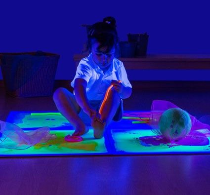 Set de Baldosas sensoriales con líquido UV 50cm x 50cm