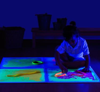 Set de Baldosas sensoriales con líquido UV 50cm x 50cm