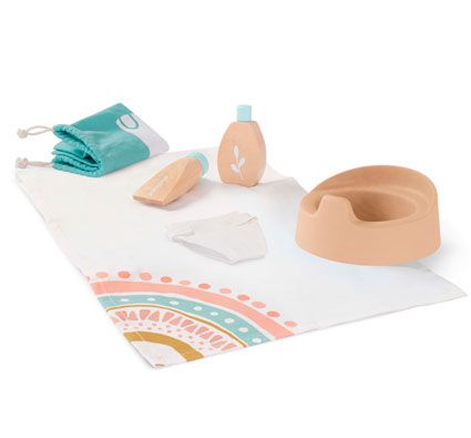 Set de higiene de madera para muñecos