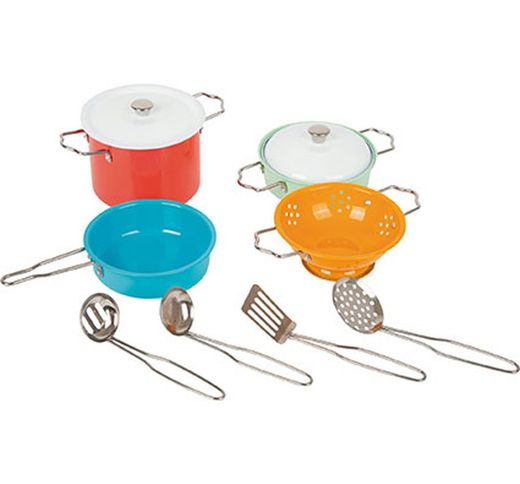 Utensilios metálicos de cocinita infantil