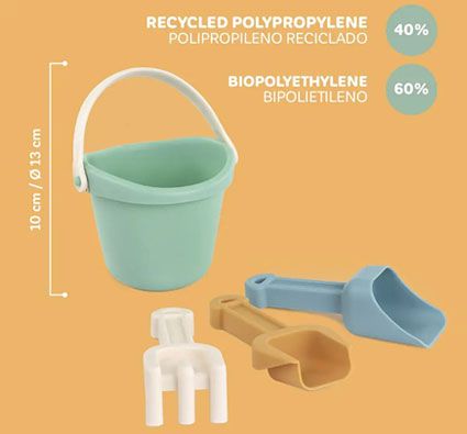 Set de palas y cubo de arena y agua baby Eco friendly