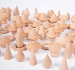 Set tesoros de madera natural