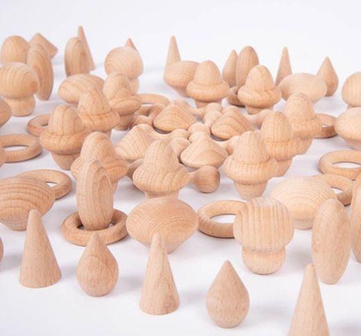 Set tesoros de madera natural